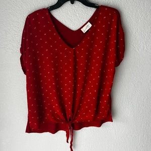 Red Tie Crop Top